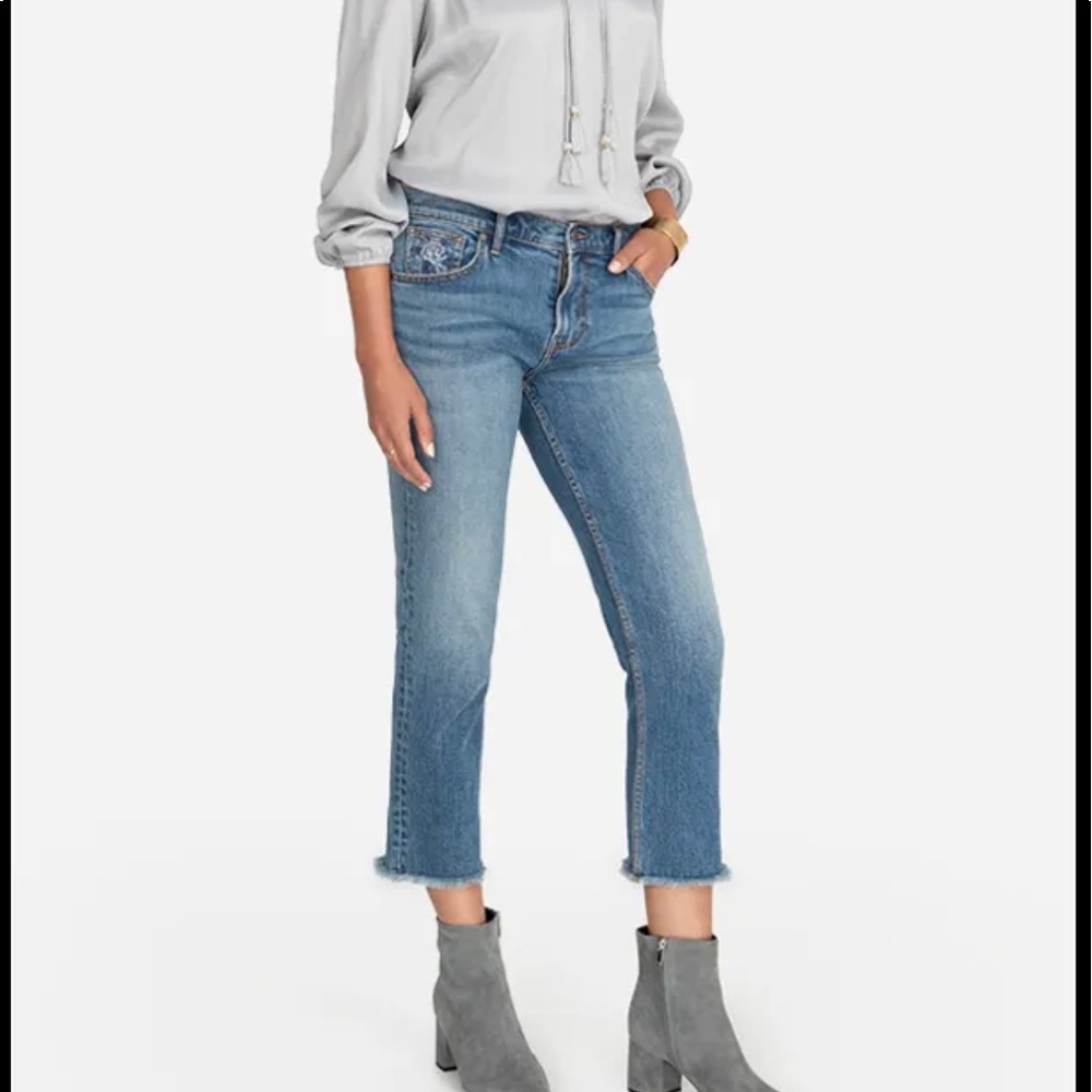 JOHNNY WAS Women’s Mid-Rise Cropped Boyfriend Denim Jeans Size 25.